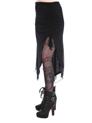 BANNED UMBRA MESH RUCHED SKIRT SK25549