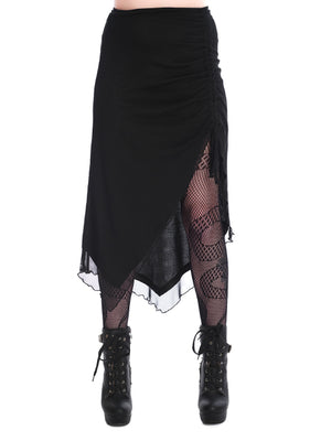 BANNED UMBRA MESH RUCHED SKIRT SK25549