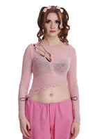 BANNED THEKLA MESH TOP PINK TP10584