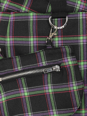 
            
                Load image into Gallery viewer, BANNED DUNCAN TARTAN MINI SKIRT PURPLE GREEN SK25533
            
        