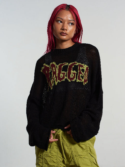 THE RAGGED PRIEST FINE KNIT LOGO JUMPER