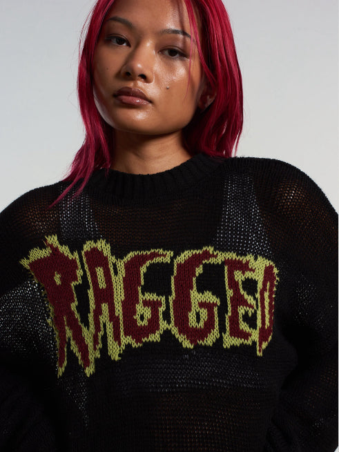 THE RAGGED PRIEST FINE KNIT LOGO JUMPER