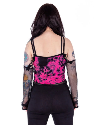 
            
                Load image into Gallery viewer, HEARTLESS AIDA TOP BLACK/PINK
            
        