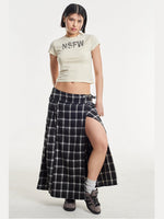 THE RAGGED PRIEST QUEENIE GRUNGE CHECK MAXI SKIRT