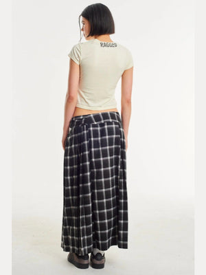 THE RAGGED PRIEST QUEENIE GRUNGE CHECK MAXI SKIRT