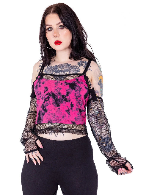 
            
                Load image into Gallery viewer, HEARTLESS AIDA TOP BLACK/PINK
            
        
