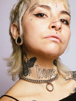 ELEPHANT EGG STAINLESS STEEL HANGING O RING CHOKER