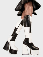 LAMODA RUNWAY PLATFORM KNEE HIGH BOOTS