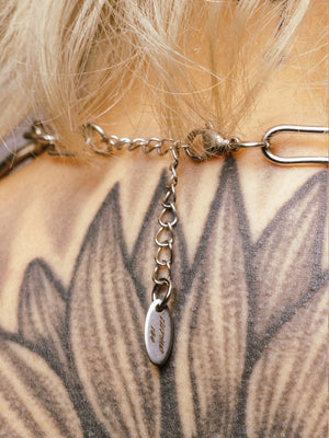 ELEPHANT EGG STAINLESS STEEL 5 O RING CHOKER