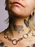 ELEPHANT EGG STAINLESS STEEL 5 O RING CHOKER