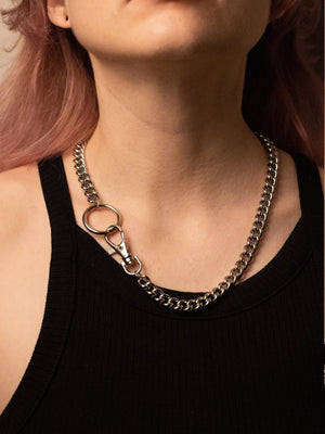 ELEPHANT EGG STAINLESS STEEL O RING NECKLACE