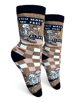
            
                Load image into Gallery viewer, GROOVY THINGS YOU MAKE ME FEEL ALIVE SOCKS
            
        