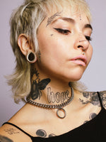 ELEPHANT EGG STAINLESS STEEL HANGING O RING CHOKER