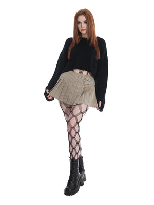 BANNED FLASH SKIRT BEIGE/GREY SK25502