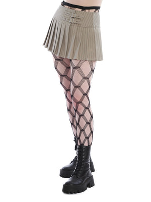 BANNED FLASH SKIRT BEIGE/GREY SK25502
