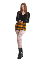 BANNED ROCHELLE CHECK MINI SKIRT YELLOW SK25528