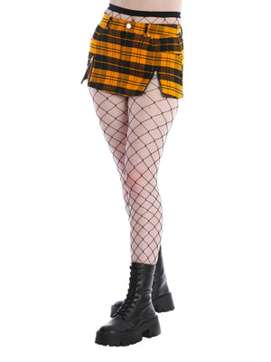 BANNED ROCHELLE CHECK MINI SKIRT YELLOW SK25528