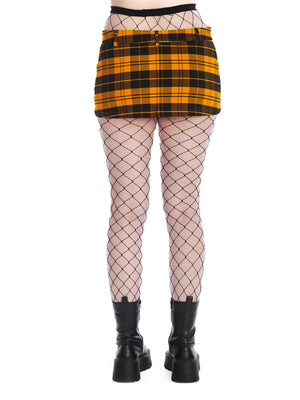 BANNED ROCHELLE CHECK MINI SKIRT YELLOW SK25528