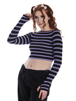 BANNED FRANCES STRIPED JUMPER PURPLE JP57124