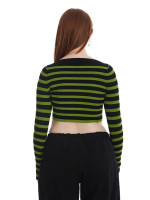 BANNED FRANCES STRIPED JUMPER GREEN JP57124