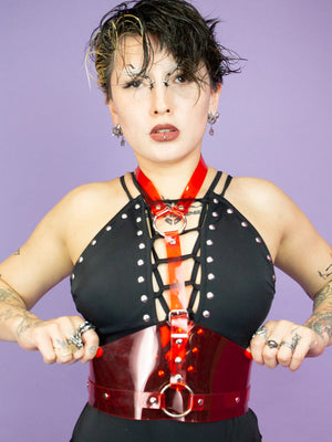 
            
                Load image into Gallery viewer, CLAW BERLIN CORSET HARNESS RED
            
        