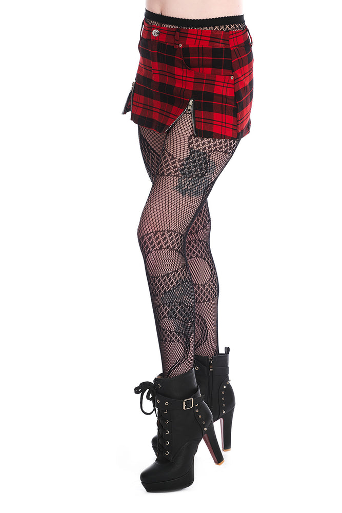 BANNED ROCHELLE CHECK MINI SKIRT SK25528