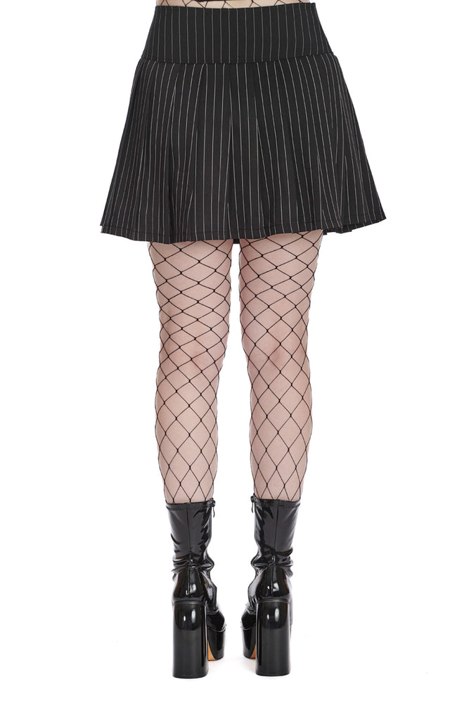 BANNED PINSTRIPE SKIRT BLACK SK25573