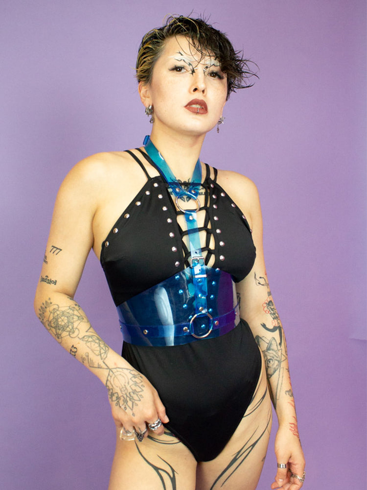 
            
                Load image into Gallery viewer, CLAW BERLIN CORSET HARNESS BLUE
            
        