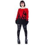 HEARTLESS FLAMETHROWER SWEATER RED BLACK