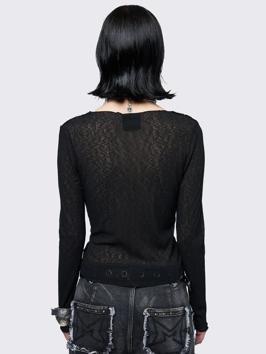 MINGA LONDON ARYANA BLACK CUT OUT TOP