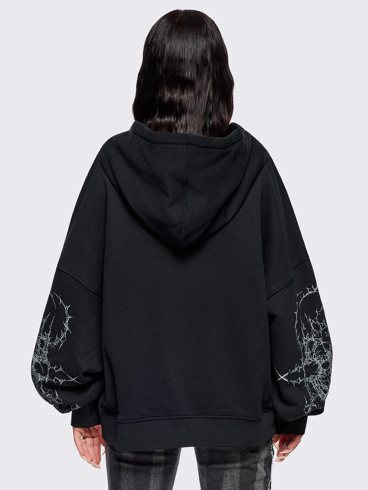 MINGA ASCENSION BLACK ZIP UP HOODIE
