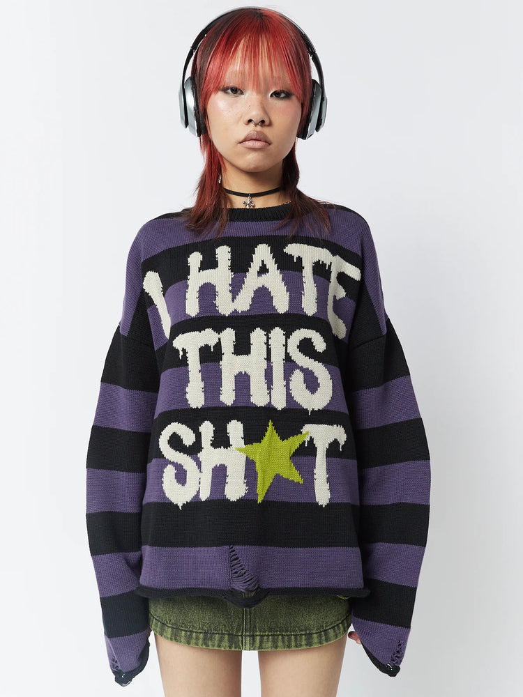 
            
                Load image into Gallery viewer, MINGA LONDON I HATE THIS SHIT JUMPER
            
        
