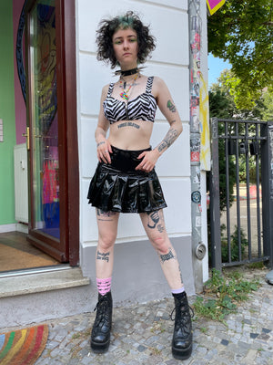 TRIPP NYC PVC VINYL PLEATED SKIRT