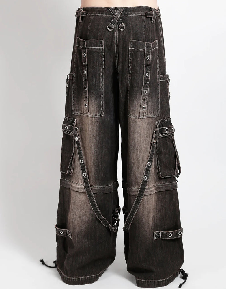 TRIPP NYC DENIM STRAP PANT BLACK DIRTY WASH JM7117MDR