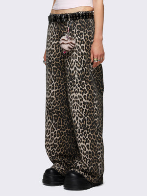 MINGA LONDON LEOPARD BAGGY JEANS