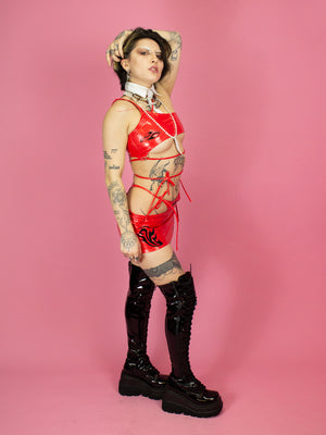 
            
                Load image into Gallery viewer, GO GUY PVC SKIRT RED
            
        