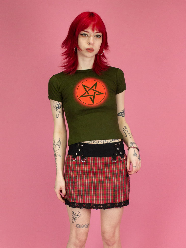 DARK GREEN PENTAGRAM T SHIRT