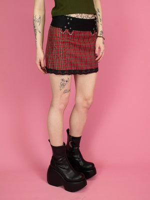 2 IN 1 PLAID SKIRT