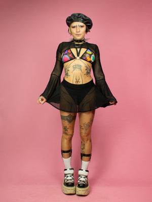 INDYANNA SHRUG WITH BELL SLEEVES BLACK