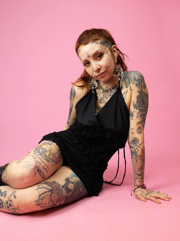 TINK STUDIO BLACK RUFFLE