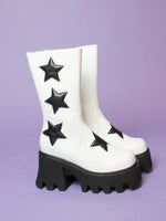 LAMODA HALL OF FAME WHITE BLACK STAR BOOTS