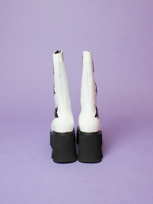 <tc>LAMODA HALL OF FAME WHITE BLACK STAR BOOTS</tc>