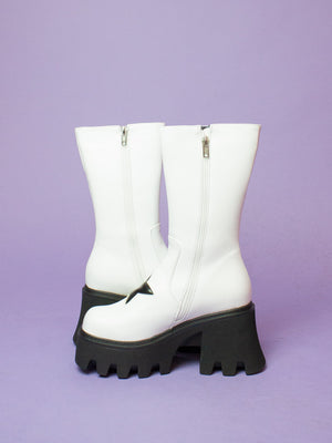 LAMODA HALL OF FAME WHITE BLACK STAR BOOTS