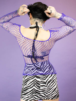 EXIT PURPLE FISHNET TOP