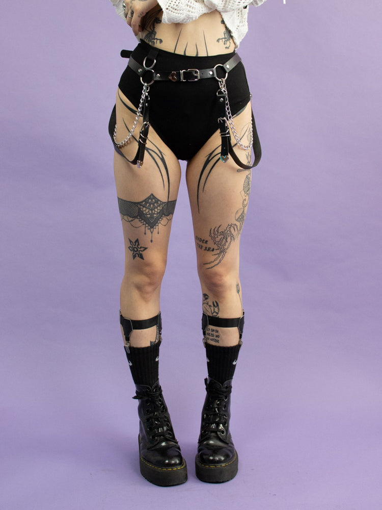 
            
                Load image into Gallery viewer, EXIT WAIST BELT WITH CHAINS AND STRAPS NUMBER 38
            
        