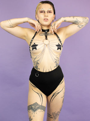 EXIT BRA HARNESS WITH CHAINS AND BIG O RING IN THE MIDDLE NUMBER 35