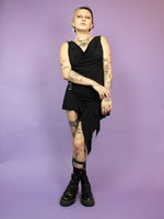 SECOND HAND BLACK DRESS WITH BUCKLES
