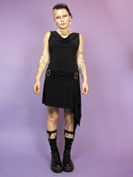 SECOND HAND BLACK DRESS WITH BUCKLES