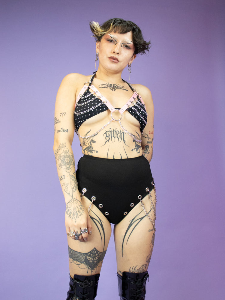 EXIT PINK BRA HARNESS WITH CHAINS NUMBER 57