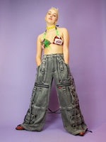 TRIPP NYC X STRAP DELUXE ZIP OFF PANT GREY FOG WASH